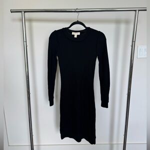 Michael Kors Black Ribbed Sheath Dress